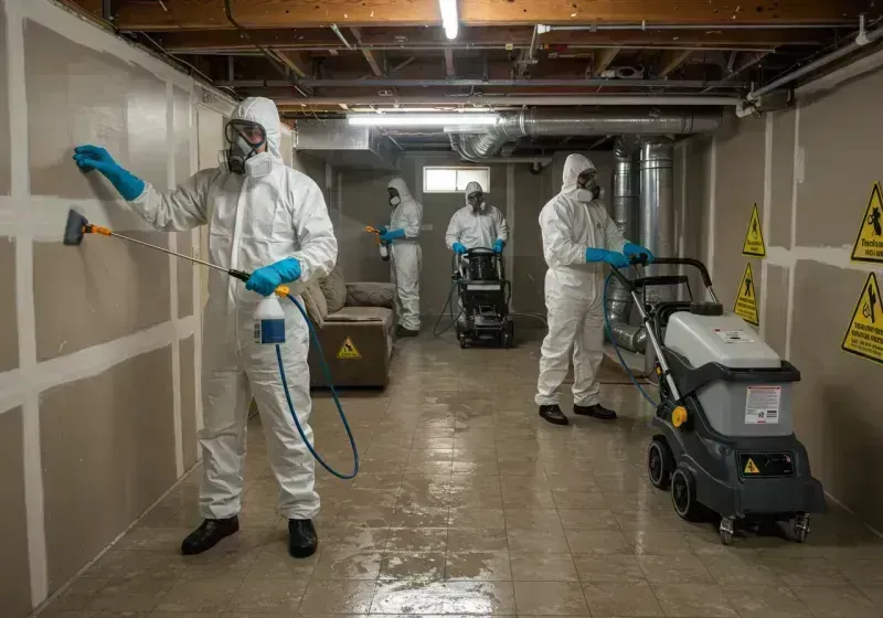 Basement Moisture Removal and Structural Drying process in Danville, IN